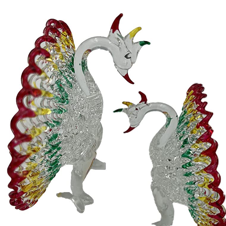 Amazon.co.jp: 電光ホーム ガラス細工 ガラス細工 クジャク 孔雀 置物