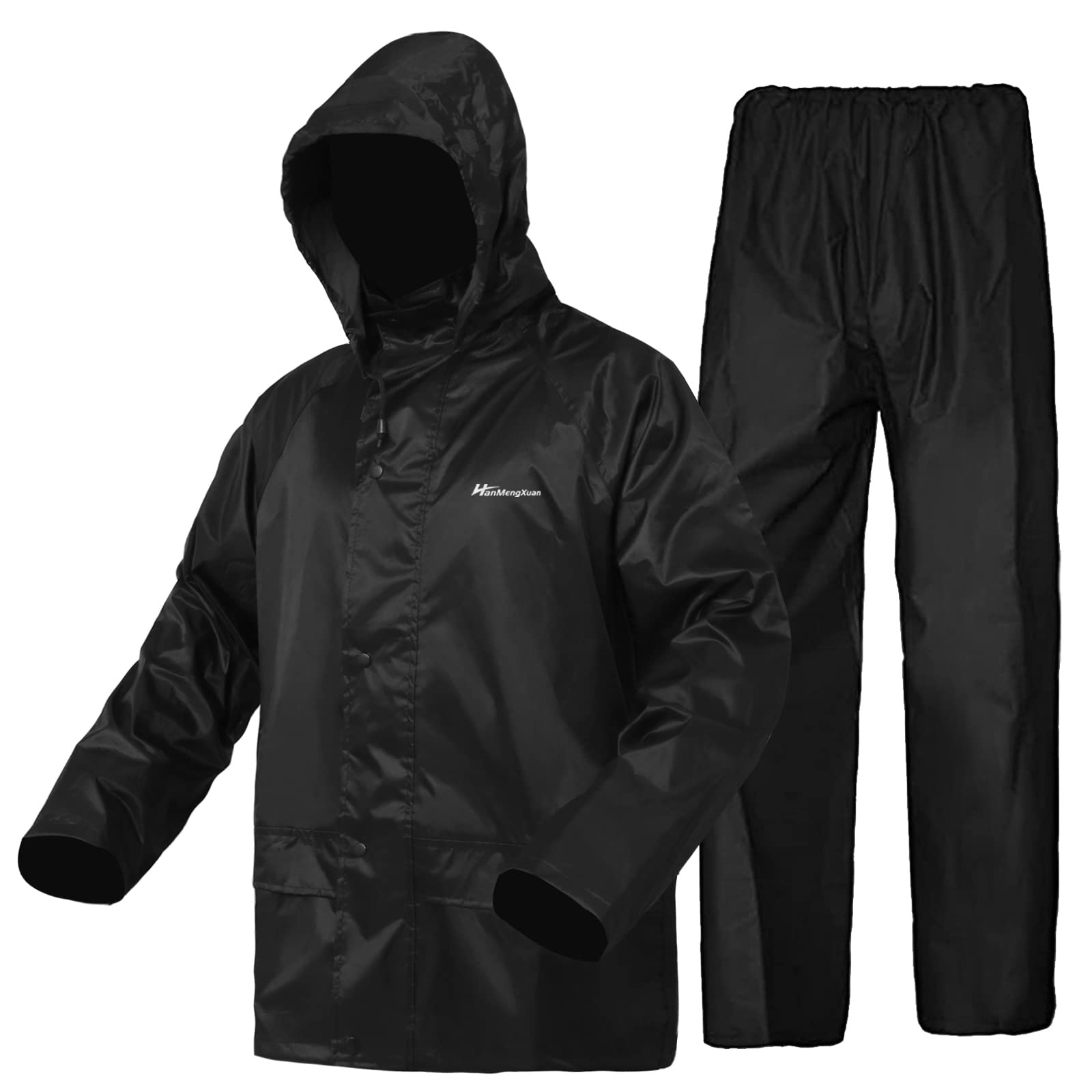 Waterproof Jacket and Trouser Suit Set for Men/Women, Lightweight Raincoat Windproof Hooded Rainsuits Rain Gear
