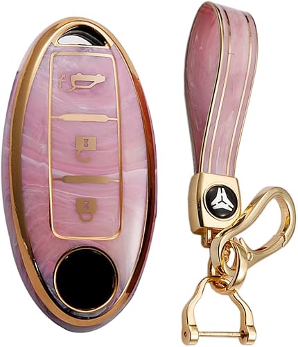 Miniatura 9 de KUNIO Funda protectora para llavero de automóvil para Nissan Pathfinder X-Trail Juke J10, llavero de TPU