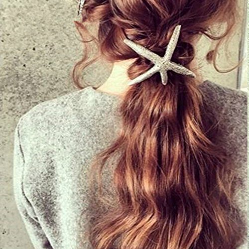 Vintage Retro Hollow Starfish Sea Star Beach Metal Hairpin Hair Clips Accessories Barrettes Bobby Pin Wedding Bridesmaids Bridal Ponytail Holder Statement Headwear Headdress Styling Jewelry GIFT