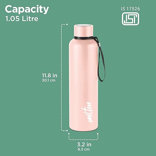 Miniatura 7 de Milton Aura 1000 - Botella termoacero de 1,05 litros, beige  24 horas frío y calor  Fácil de transportar  A prueba de óxido y fugas  Té  Café