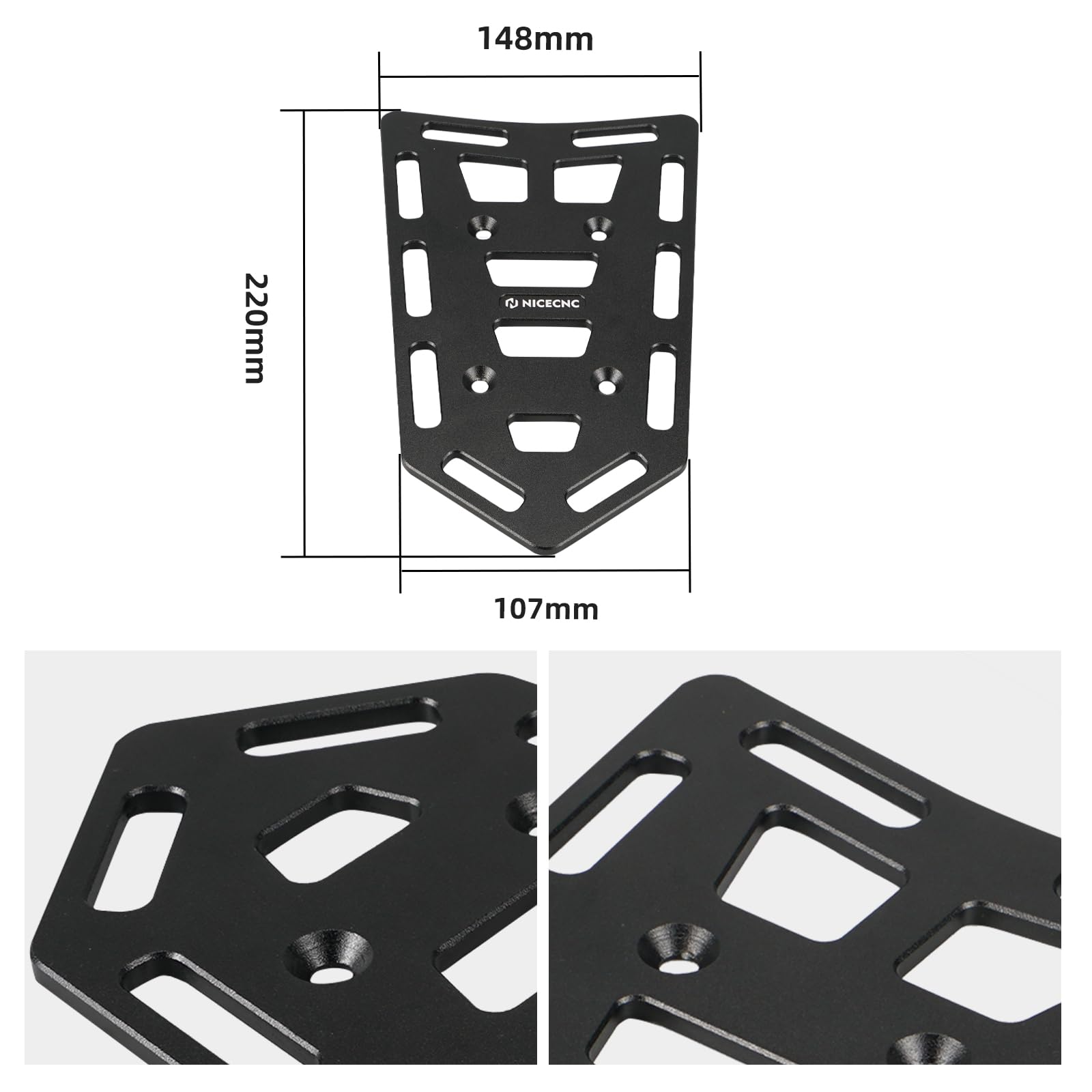 NICECNC Portaequipajes Trasero Negro Compatible with EC250 2021-2025 Compatible with FC 501 2015-2018 Compatible with 125 SX 2015-2025