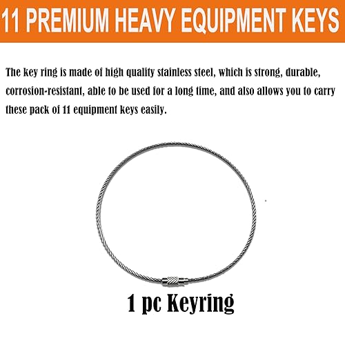 Miniatura 3 de WAH LIN PARTS Juego de 11 llaves maestras de equipo pesado, juego de llaves de encendido Euipment de construcción para Cat Genie Case Komatsu Hyster