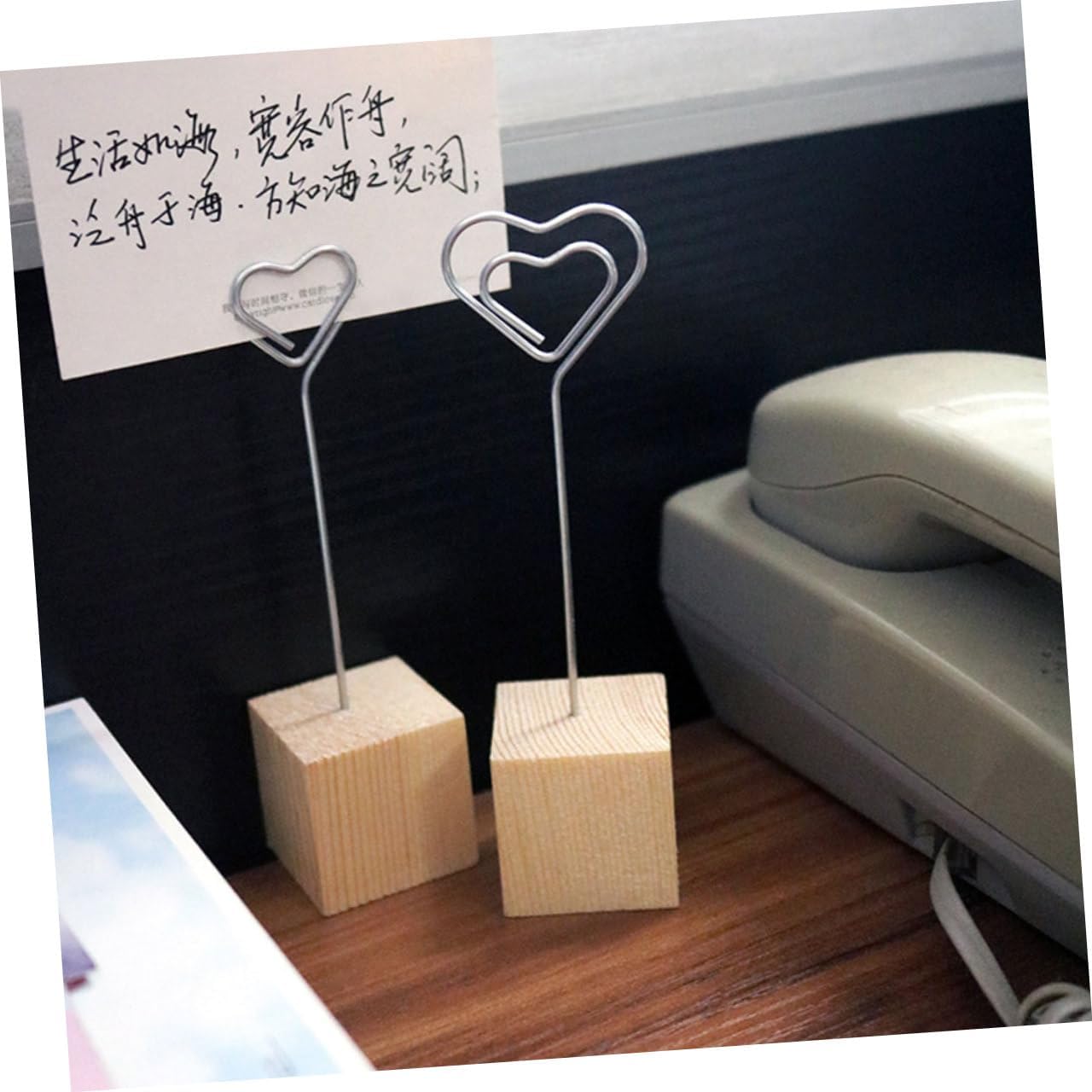 SHOWERORO 6pcs Creative Photo Display Clips Stylish and Iron Message Holders for Desktop Heart Note and for Home Office Decor