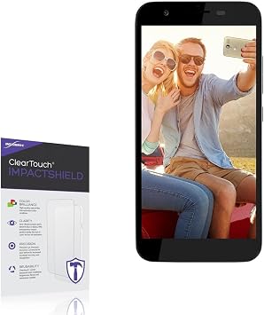 BoxWave Screen Protector Compatible with Sky Platinum 5.0 Plus - ClearTouch ImpactShield 2-Pack, Impenetrable Screen Protector Flexible Film