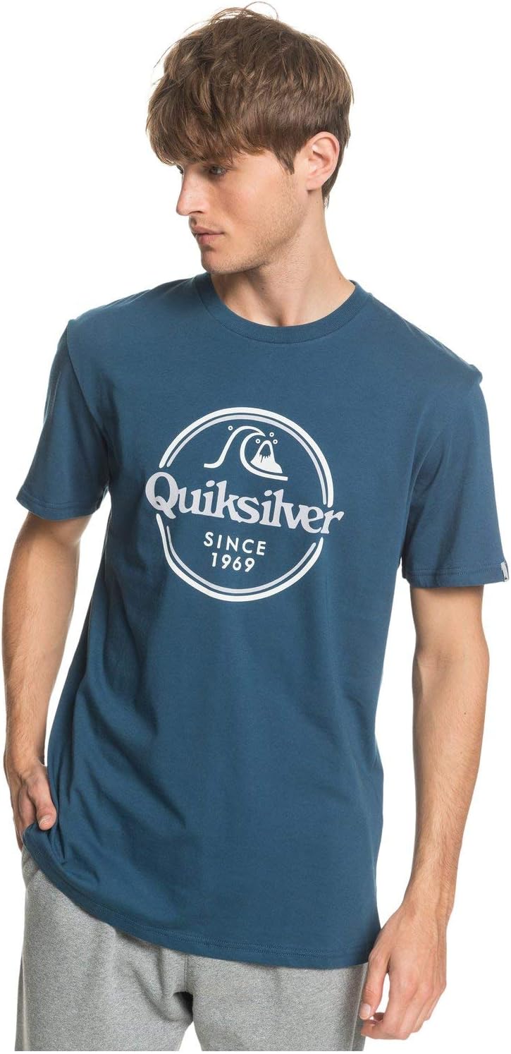 Quiksilver Words Remain Short Sleeve T-Shirt Small Majolica Blue