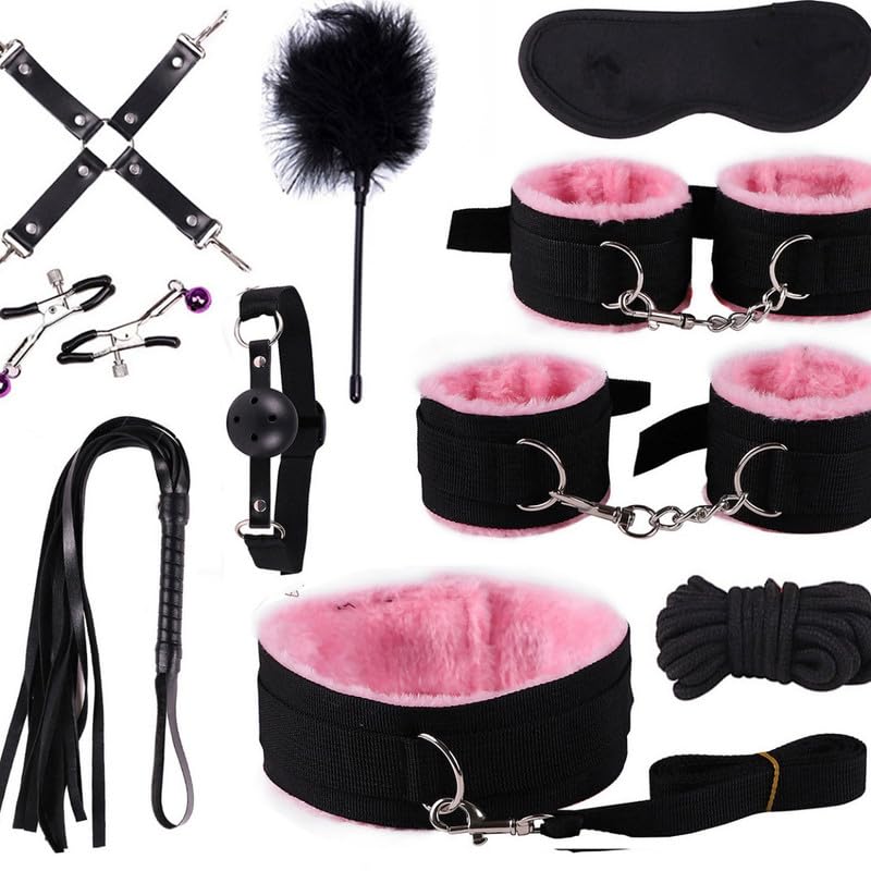 Conjunto deportivo de nylon rosa de 10 piezas para entrenamiento en pareja y fitness casual