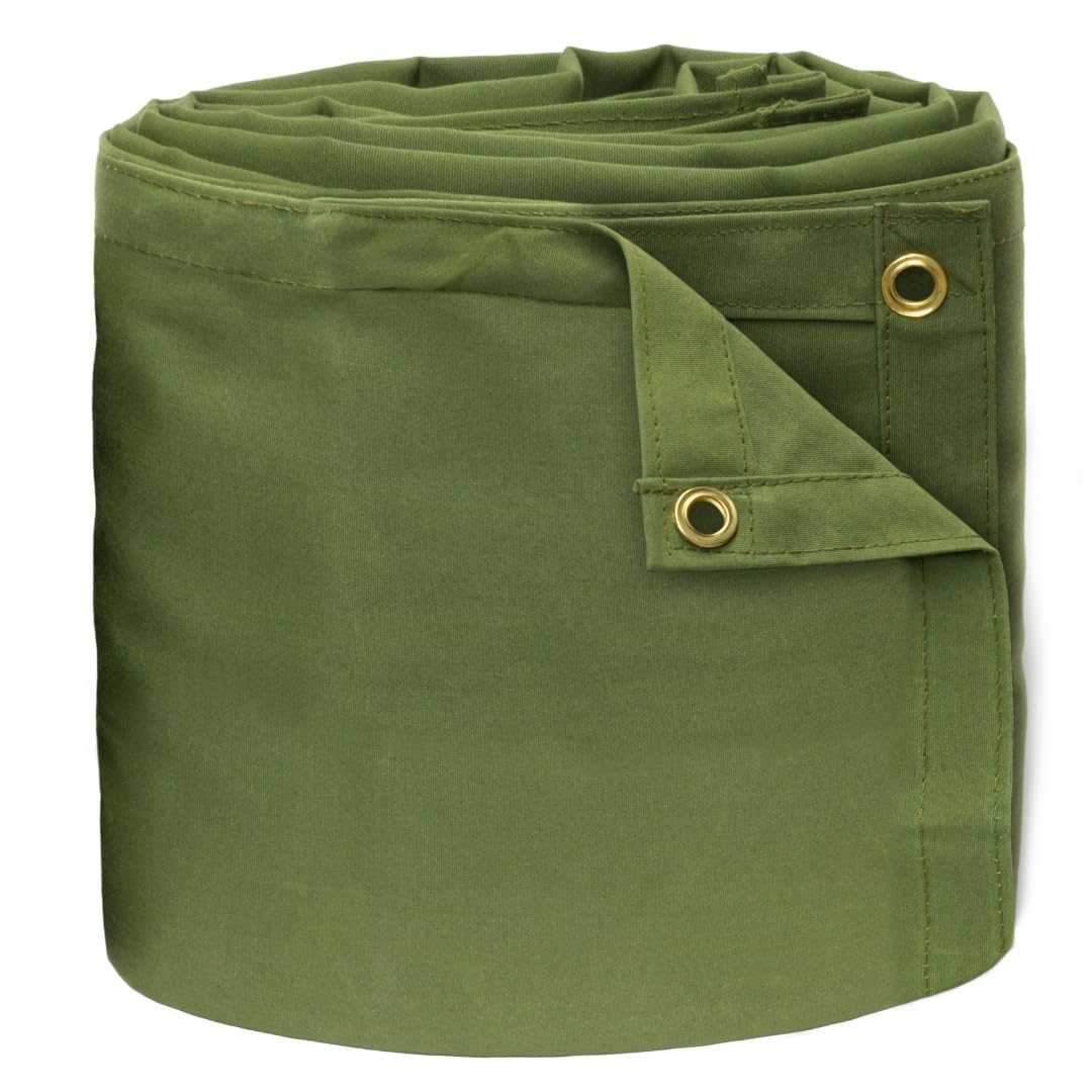 TARP SUPPLY Inc. 15' x 15' Ultra Heavy Duty Green Polyester Canvas Tarp with Brass Grommets, Water & Tear Resistant, Breathable 15 oz Multipurpose Tarpaulin for Roof, Camping, Canopy, Woodpile