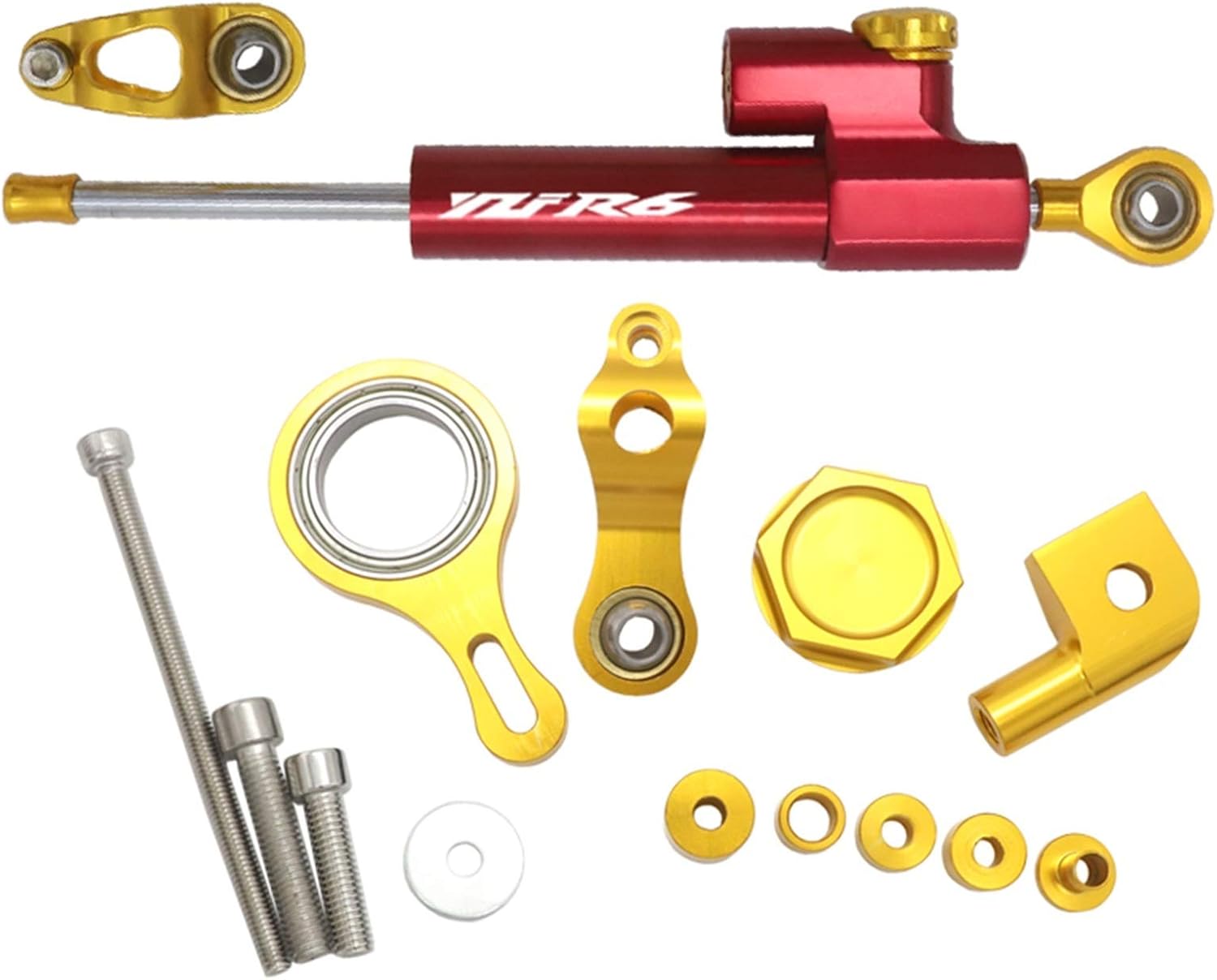 Motorcycle CNC Steering Damper Stabilizer Bracket For YAMAHA YZF R6 Mounting Kit(Black support)