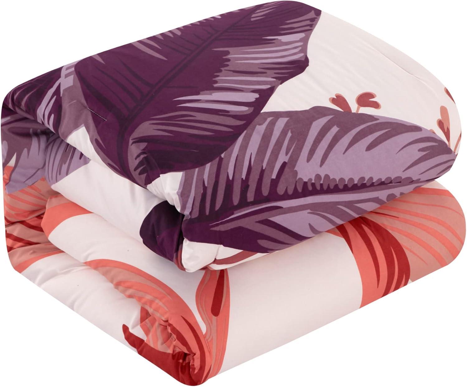 New York & Company Jezebel 4 Piece Comforter Set Contemporary Large Scale Floral Print Design Bedding - Decorative Pillow Shams Included, Queen, Multi: Blush, Purple, Off White