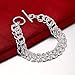NABTYJC Fashion Sterling Silver 2 Layers Twisted Link Chain Bracelet with Diamond Cut Hight Polish Loops,Toggle Button 8