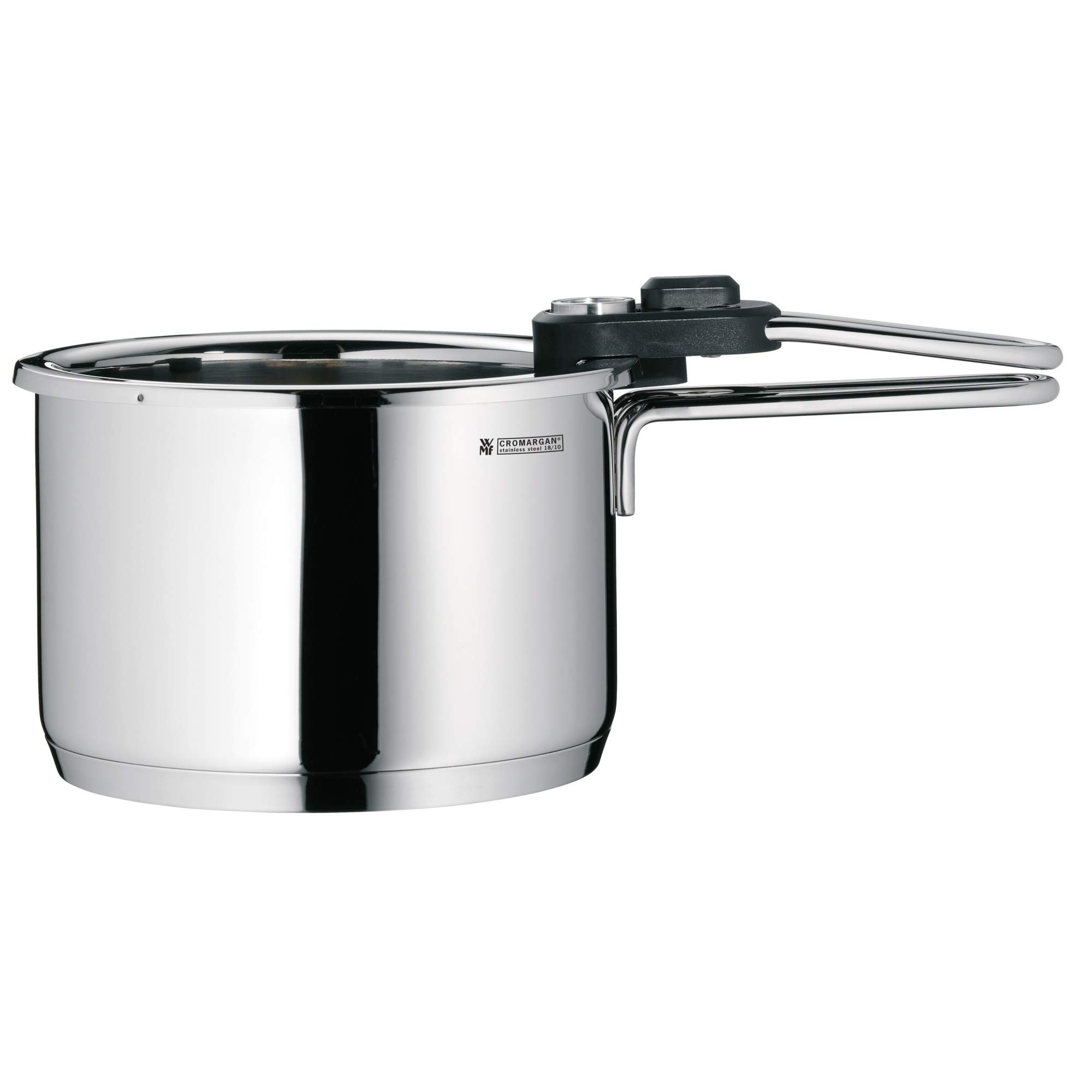 Marmite à induction WMF avec affichage de la température 1,5 l, marmite à lait à induction, cuiseur à bain-marie avec insert amovible, acier inoxydable Cromargan
