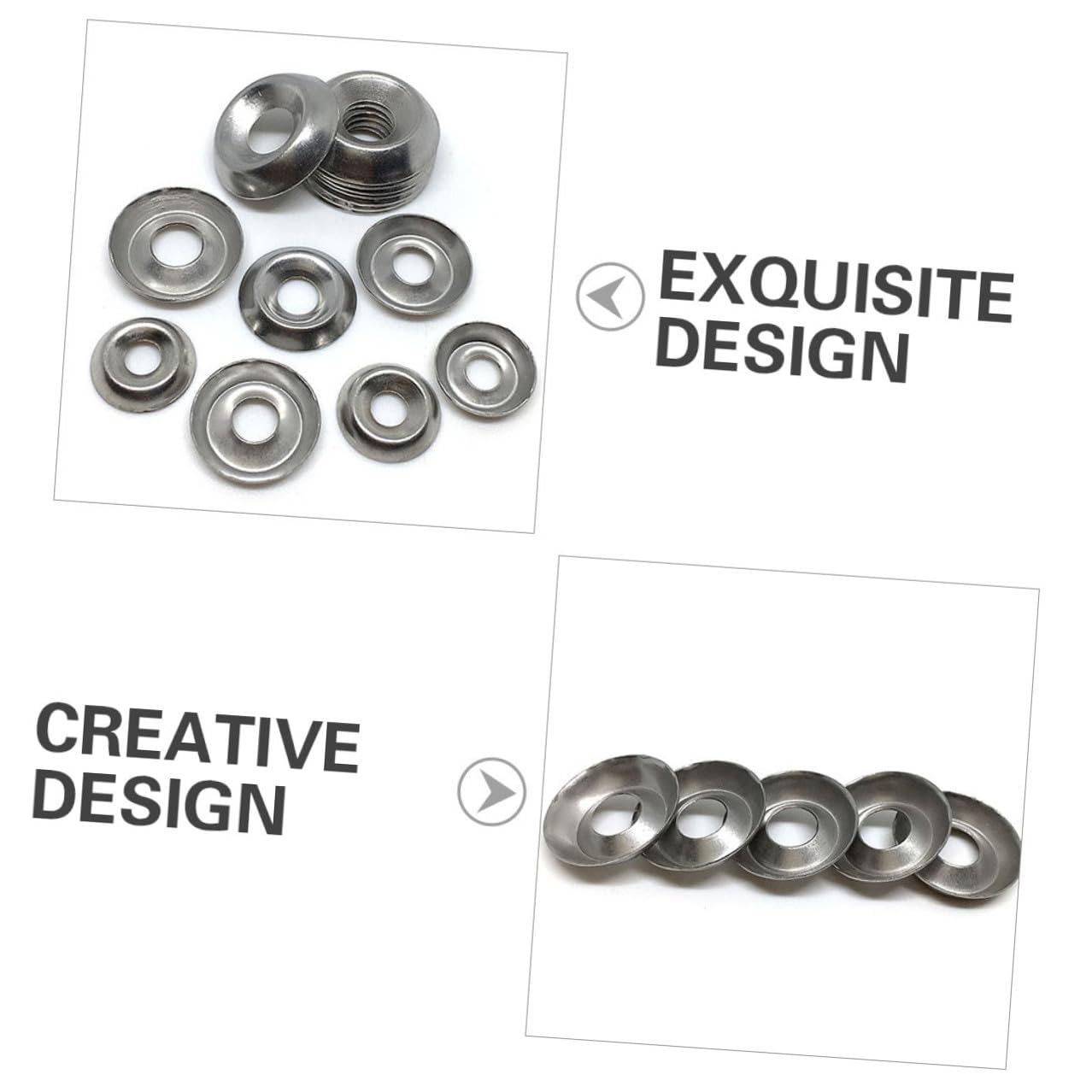 100pcs 304 Stainless Steel Bowl-Shaped Bolt Washers Rust-Proof Screw Gaskets Practical Fixing Hardware Accessories for Industrial Fastening