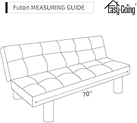Vista 9 de Easy-Going Funda para sofá futón, reversible, sin brazos, resistente al agua para mascotas y niños (gris/gris)