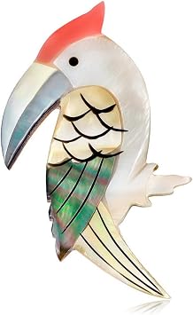 Safety Pin Brooch Pin Broach Badge Brooch Lapel Pin European And American Natural Abalone, Shell Fish Dog Butterfly, Zebra Owl, Bird Feather Flower Leaf Brooch,Hornbill