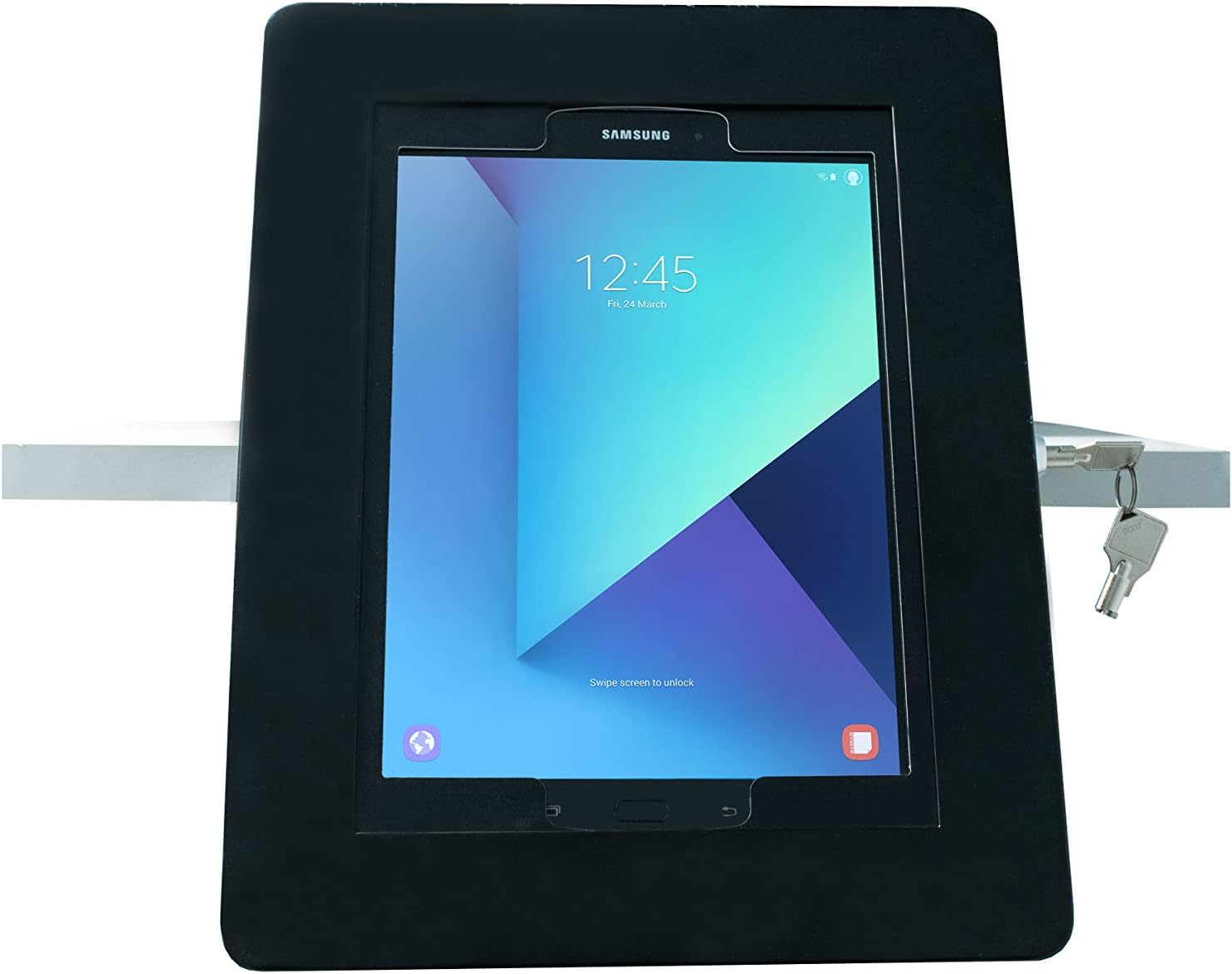 Black Friday Clearance Locking Shelf Mount - CTA Premium Locking Shelf Mount with Angle Adjustment & Heavy-Duty Locking Enclosure for iPad 7 & 8 Gen 10.2, iPad Pro 11, iPad 6th Gen, Galaxy Tab S3 9.7” & More (PAD-Paras)