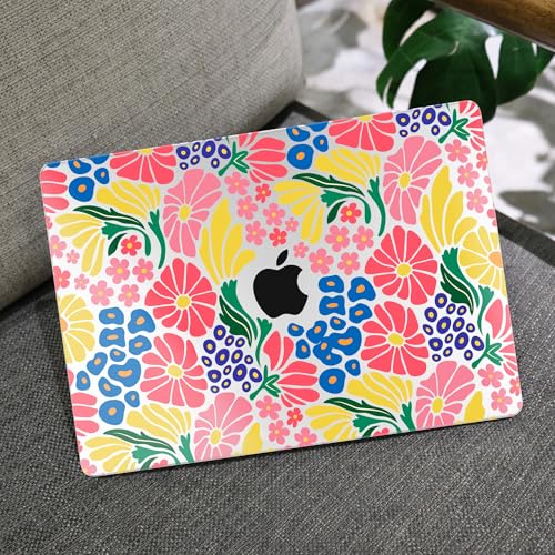 Image of MEEgoodo for M5 /M4 /M3 /M2 MacBook Air 15 inch Case 2026 2025 2024 2023, Case Fit Model (A3448 /A3241 /A3114 /A2941) for MacBook Air 15.3 inch, Groovy Flower
