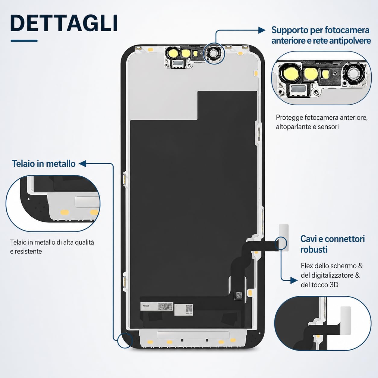 Set di Ricambio per iPhone 11 Display, Schermo 3D Touch con Cornice e digitalizzatore, con Strumento di Riparazione, Adesivo Impermeabile e Protezione Schermo