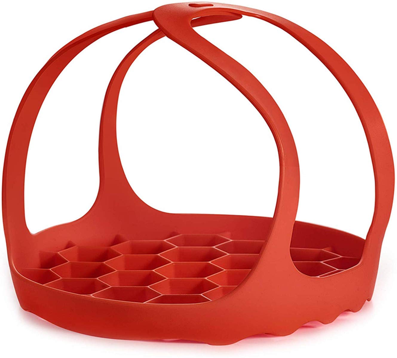 Pressure Cooker Sling bakeware sling for instant pot Lifter BPA-Free Silicone Egg Steamer Rack Anti-scalding Steamer Insert (Red)