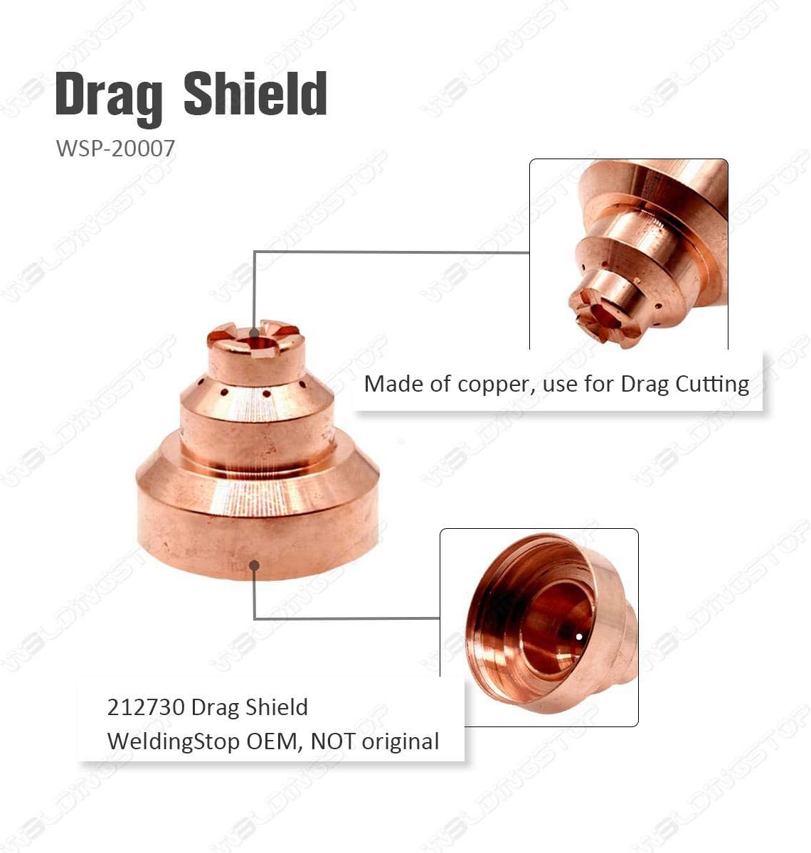 🔥 Plasma Torch Electrode Tip Drag Shield for Miller Spectrum 875 Cutter ICE-60T/TM 25pcs