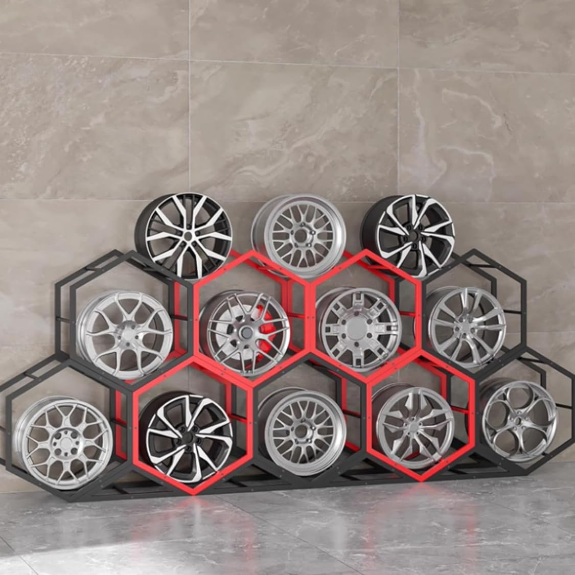 CHUOZI Tire Rack for Garage - Steel Wheel Rim Holder for Display & Storage, Organizer for Spare Tires