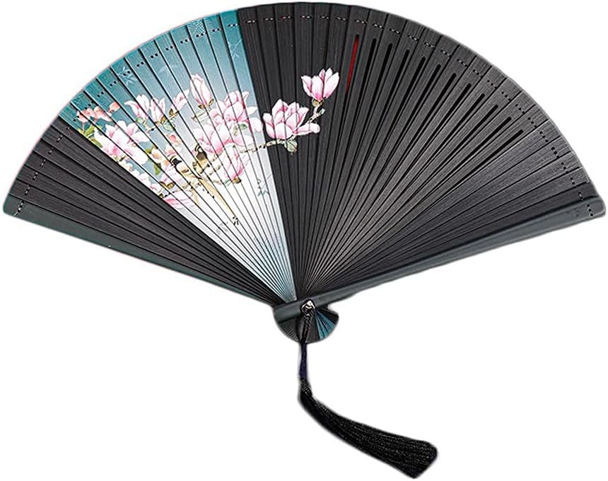 Folding Fan Chinese Style Antique Folding Fan Portable Cool Summer Bamboo Folding Fan Home Ceremony Decorative Folding Fan (Color : C) (A)