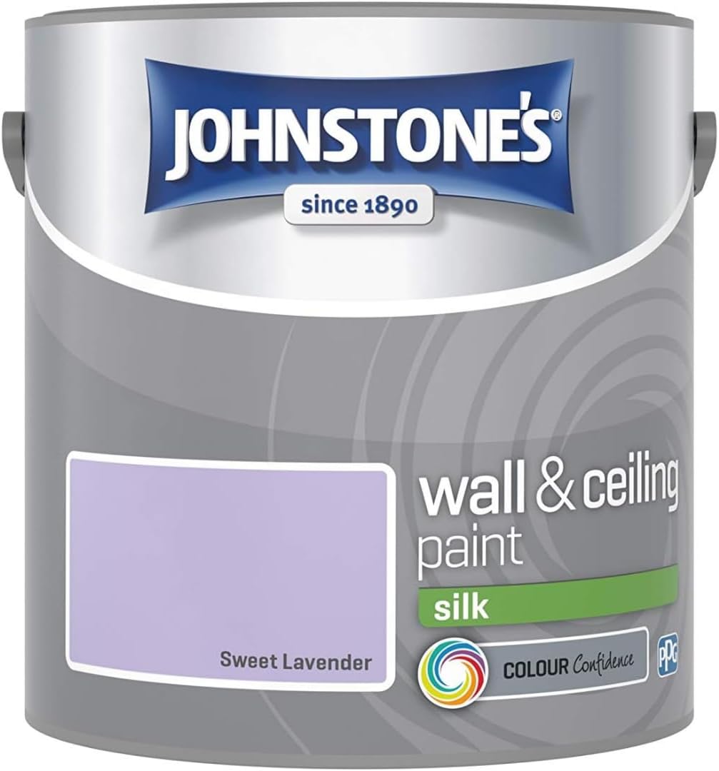 Sweet Lavender Johnstone’s Wall & Ceiling Silk Paint 2.5L – Smooth Silk Finish, Excellent Coverage, Quick Dry, Low Odour Interior Paint for Walls & Ceilings