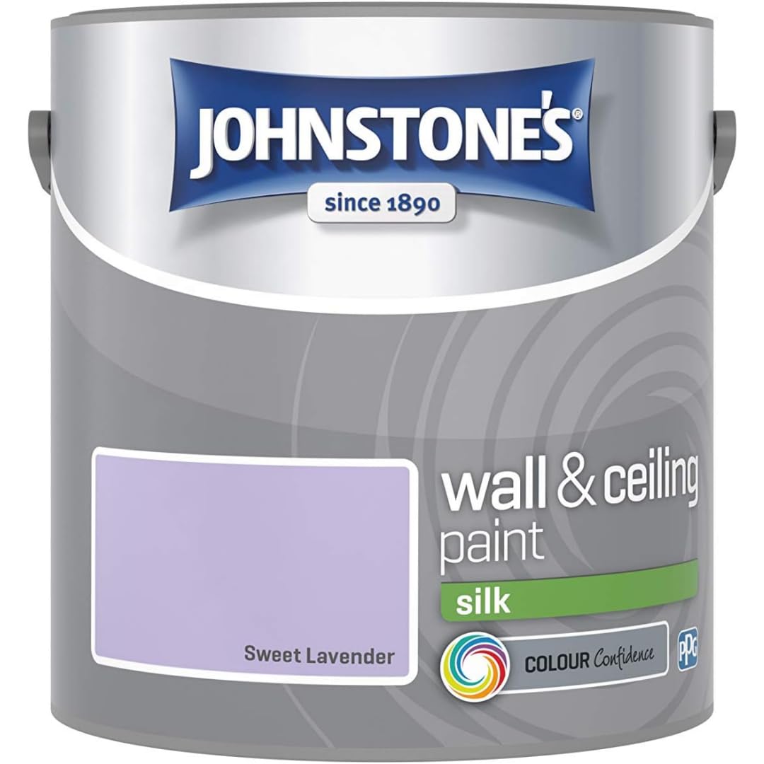 Sweet Lavender Johnstone’s Wall & Ceiling Silk Paint 2.5L – Smooth Silk Finish, Excellent Coverage, Quick Dry, Low Odour Interior Paint for Walls & Ceilings
