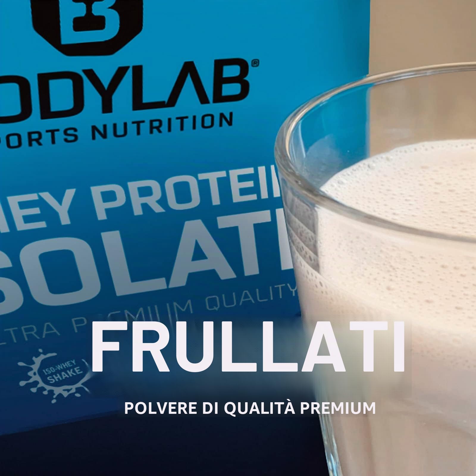 Whey Protein Isolate Neutro 2kg Bodylab24, proteine in polvere a base di siero del latte isolato, in grado di favorire la costruzione muscolare, senza aspartame