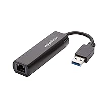 Amazon Basics Adattatore internet Ethernet, USB 3.0 a 10, 100, 1000 Gigabit, Nero