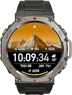 Sekoda Gps Sports Smartwatch Doppia Frequenza, Oltre 170 Dati Su Fitness E Salute, Durata Della Batteria Di 15 Giorni, Frequenza Cardiaca E Spo₂, Impermeabile (Nero(1 Articolo))