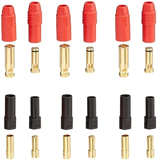 Amass AS150 and XT150 Male Female Anti Spark Connector Set for DJI S1000 S900 RC Lipo Battery ESC and Charge Lead (3Pairs AS150 Red+3Pairs XT150 Black)
