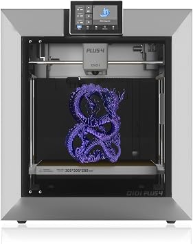 QIDI PLUS4 3D Printer, Max 600mm/s High-Speed Printing, 65C Chamber Heat, Fully Auto Leveling, 370C Direct Extruder with Integrated Nozzle, Support PPS-CF Filaments, Large Print Size 12"x12"x11"