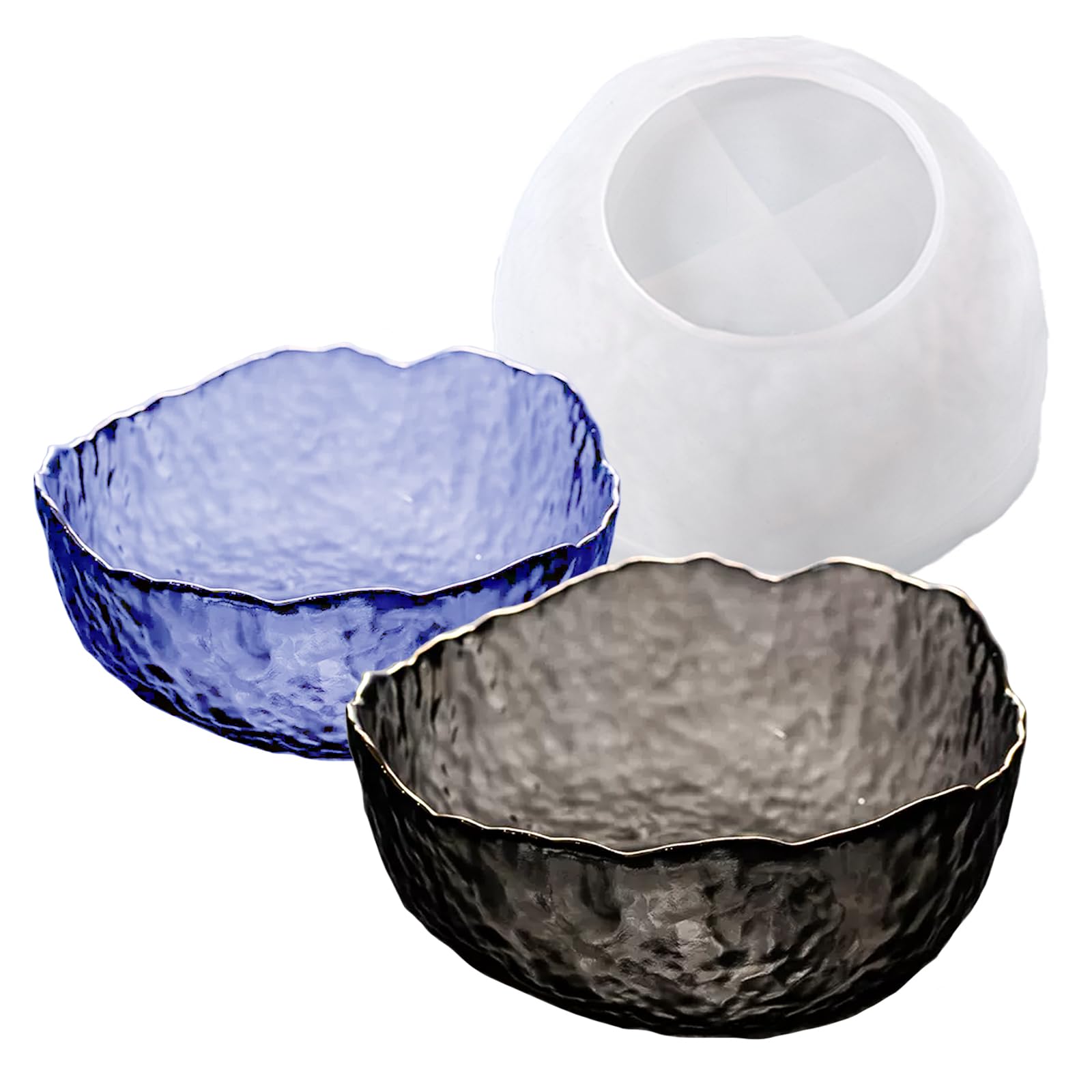 Silicone Bowl Wehous Bowl Resin Storage Box Silicone Mold Unique Container Jewelry Holder Candle Vessel Epoxy Resin Concrete Cement DIY Art Craft Trinket Jar Dish Plant Pot Table Home Decor Silicone Bowl