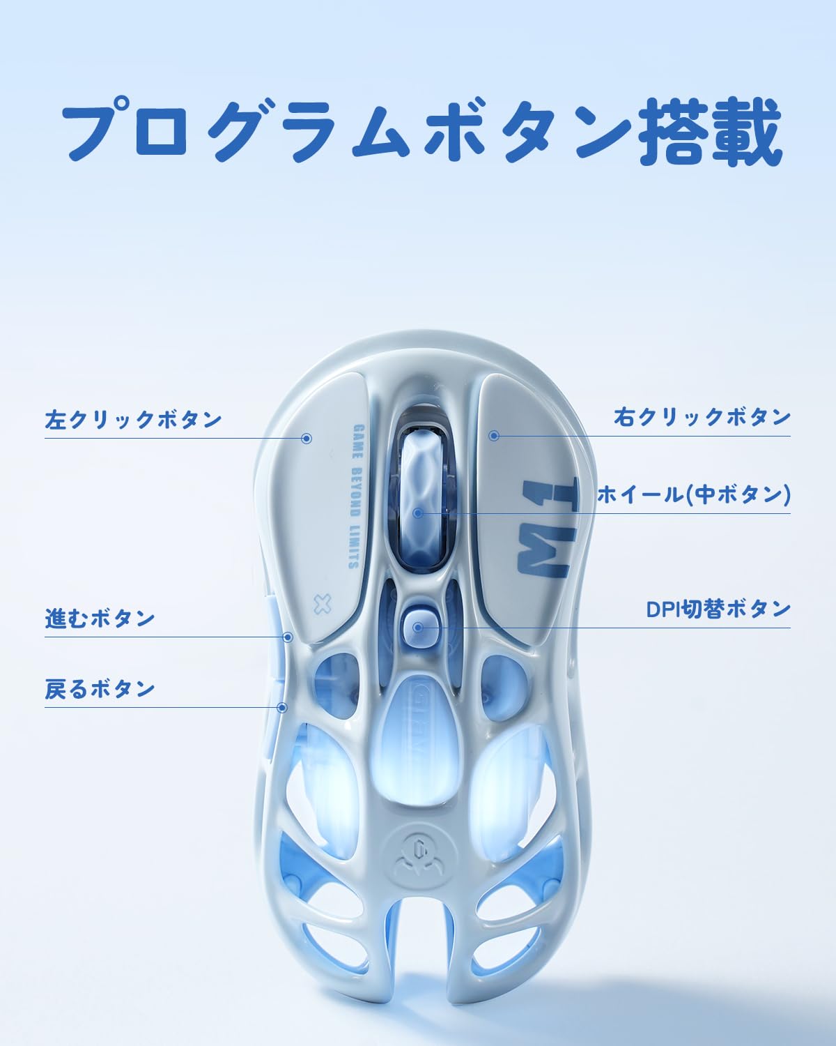 Amazon | 【国内正規品】GravaStar かわいい水色 ゲーミングマウス