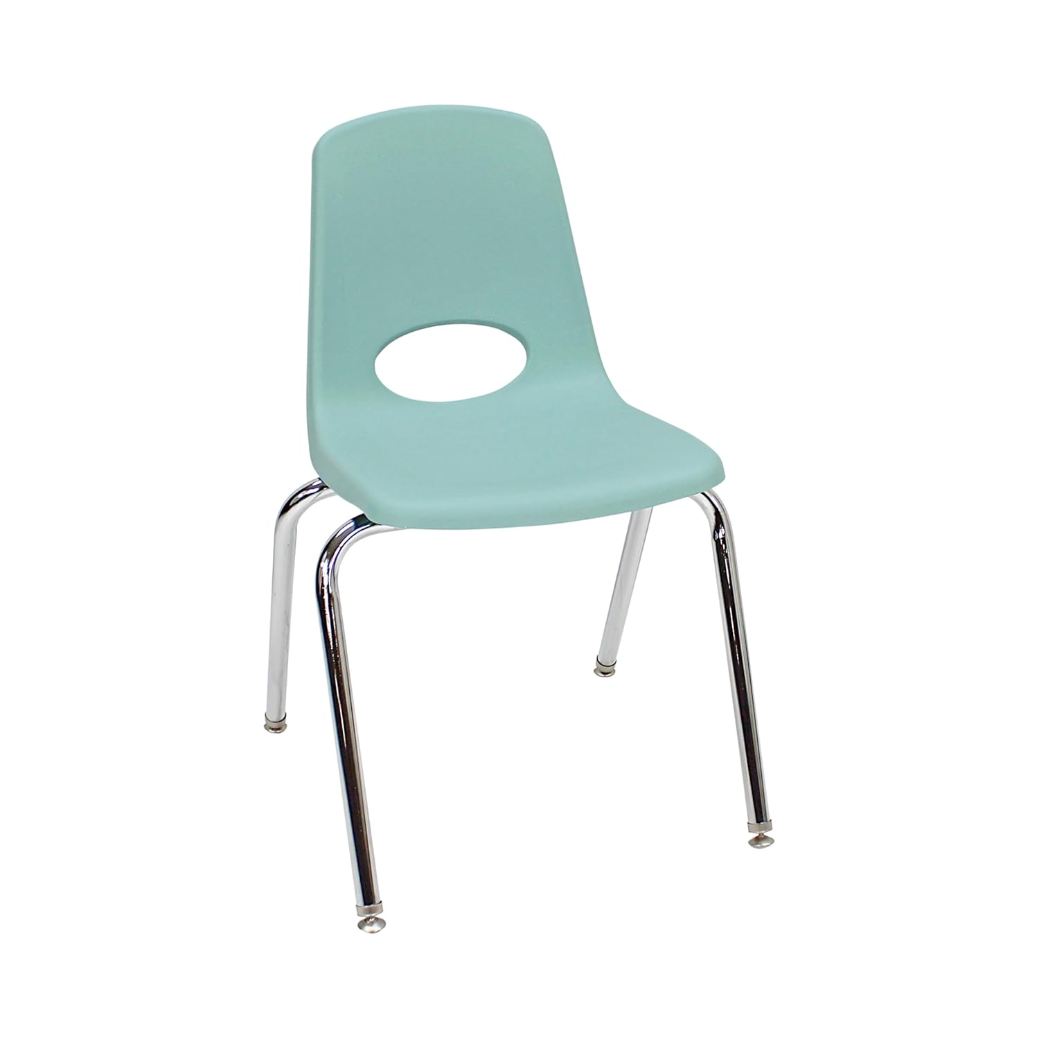 FDP 18" School Stack Chair,Stacking Student Seat with Chromed Steel Legs and Swivel Glides for Classroom, Homeschool or Office - Seafoam, 11561-SF