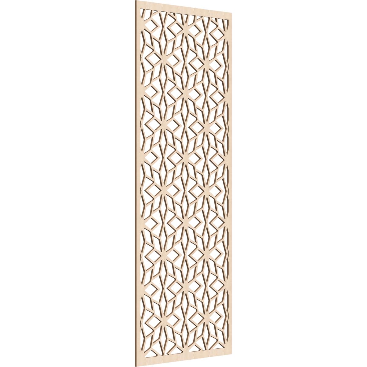 33 3/8"W x 84 3/8"H x 3/8"T Lake Decorative Fretwork Wood Wall Panels, Red Oak