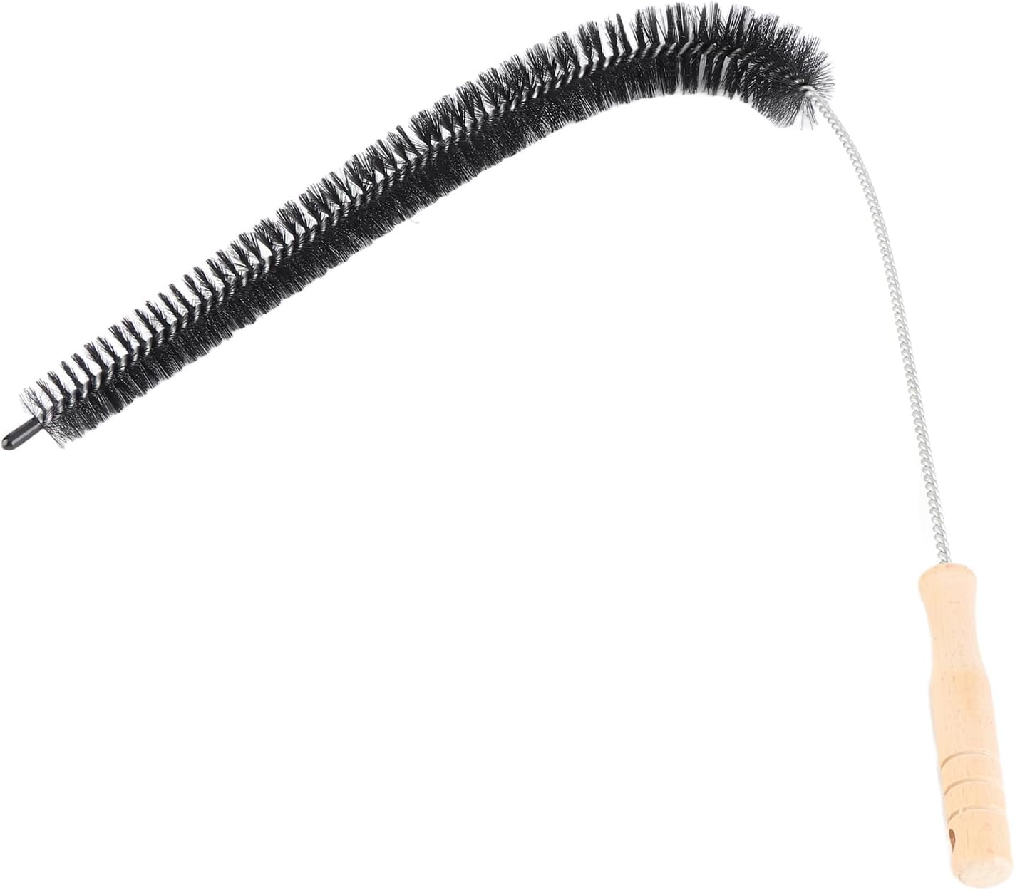 Yctze Long Flexible Dryer Vent Brush, 70cm Wooden Handle Nylon Pipe Tool, Ideal for, Dust, Lint Blockage Removal, Suitable for Washing Machine, Fridge Coils, Tumble