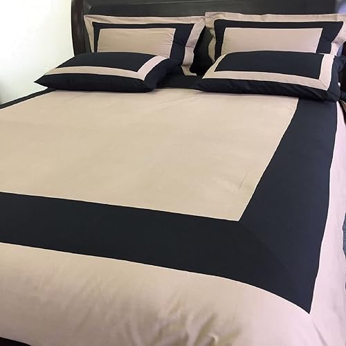 Miniatura 3 de White and Black Hotel - Funda de edredón de 5 piezas tamaño KingCal-King (juego de funda de edredón) 100% algodón, 300 hilos