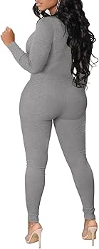 Amazon.com: Awoscut Women's Sexy One Piece Bodycon Jumpsuit