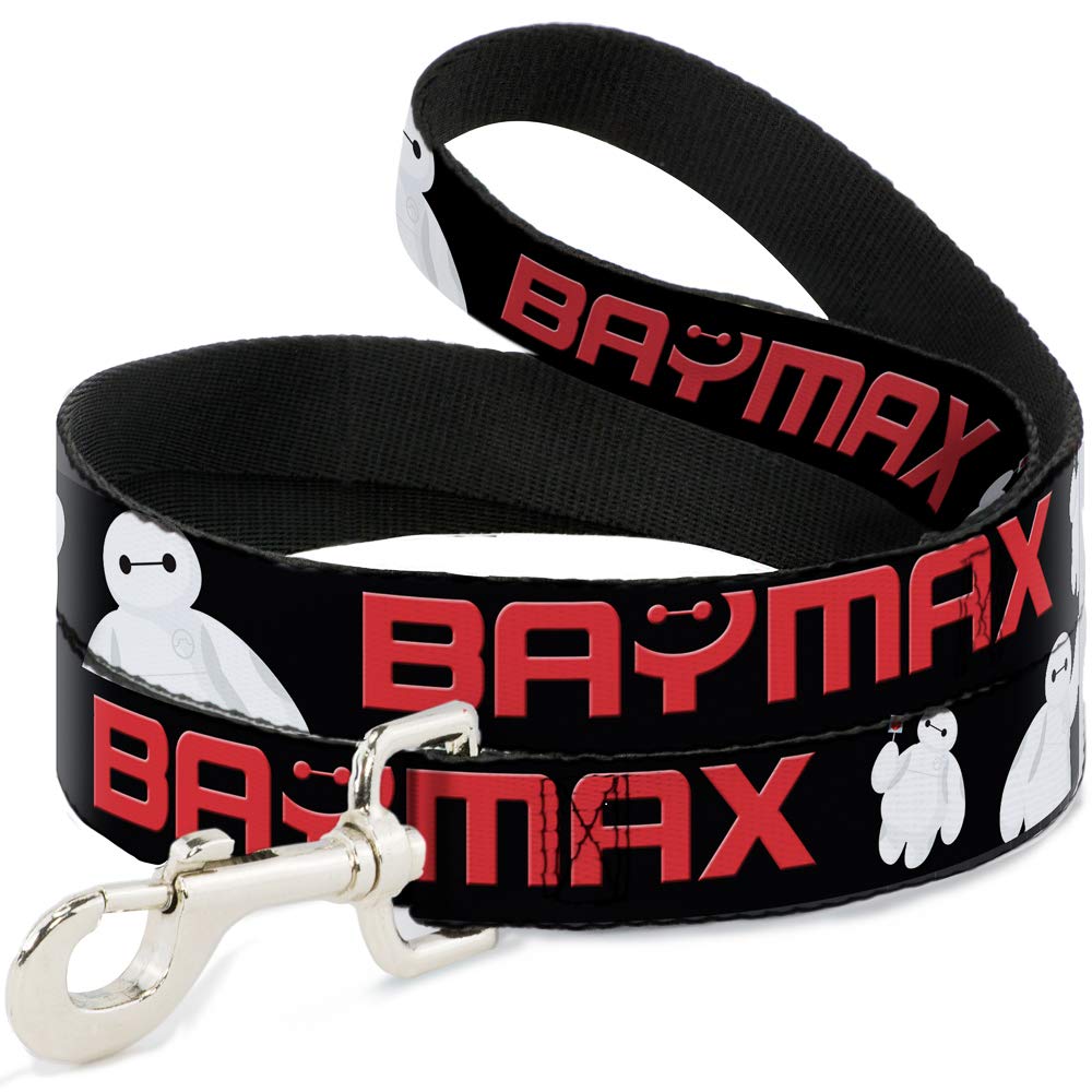 Dog Leash Baymax Poses Black White Red 4 Feet Long 0.5 Inch Wide