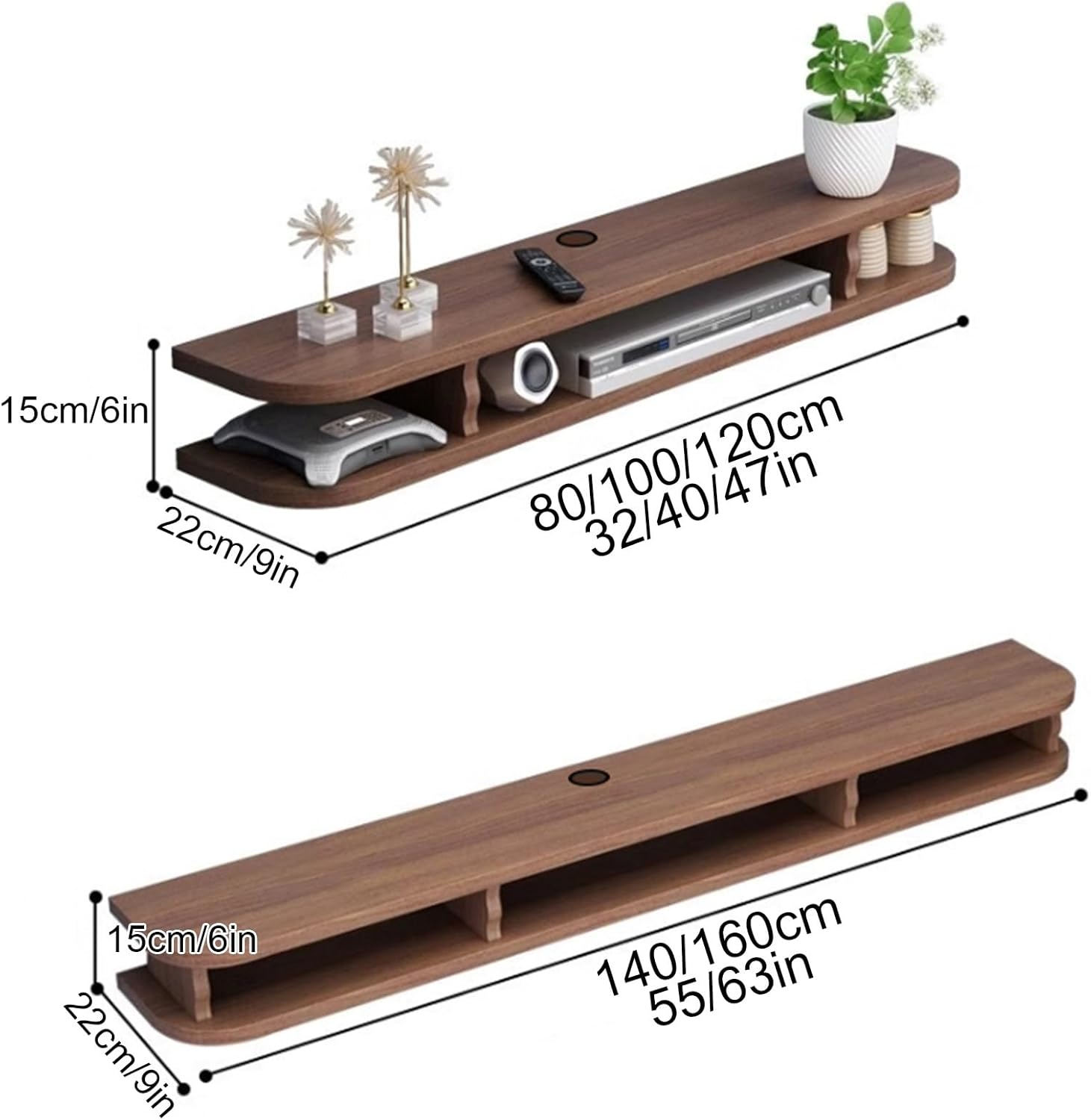 Tv Stand, Television Stands, Tv Stands for Living Room, Wood Tv Stand, Wall Mounted Entertainment Center, Floating Shelves Storage Cabinet, for Bedroom Livingroom(White,100cm/40in)
