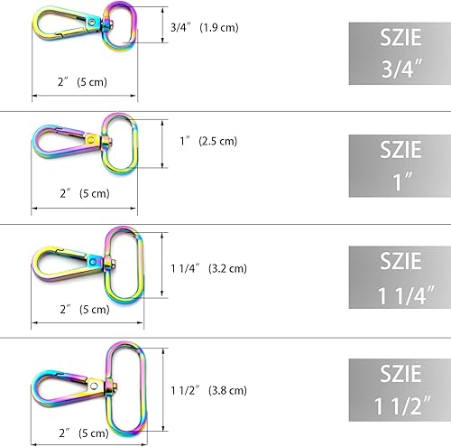 Miniatura 2 de Broches giratorios de langosta arcoíris, 6 piezas de accesorios para bolso para hacer bolsos, cierre de langosta y ganchos giratorios (34 pulgadas)