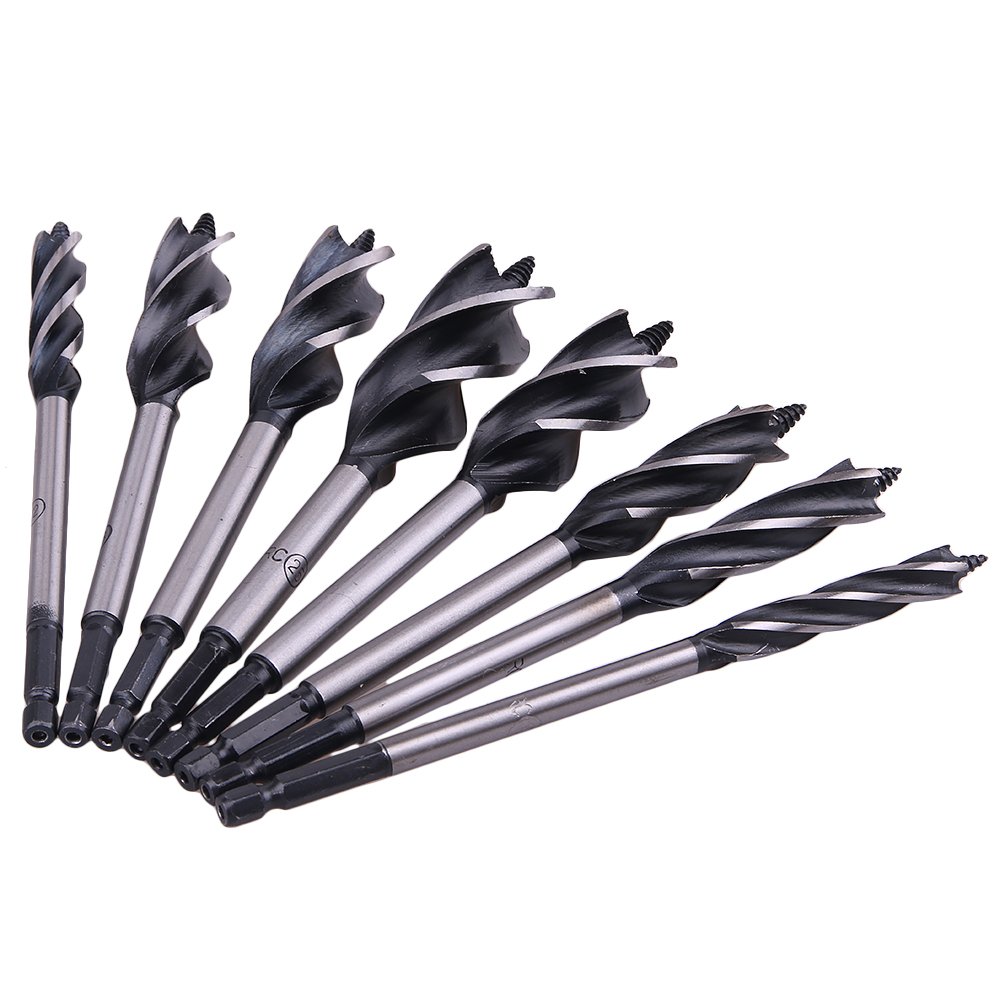 Legno drill bit set hex shank Four flute da 10/12/14/16/18/20/22/25 mm falegnameria foratura