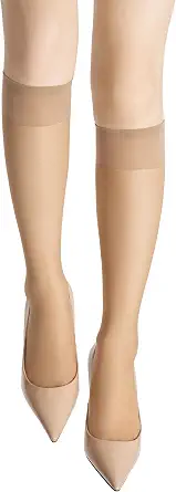 leg elegant Sheer Knee High Stockings for Women, 6 Pairs Knee High Transparent Toes Nylons Pantyhose for Women