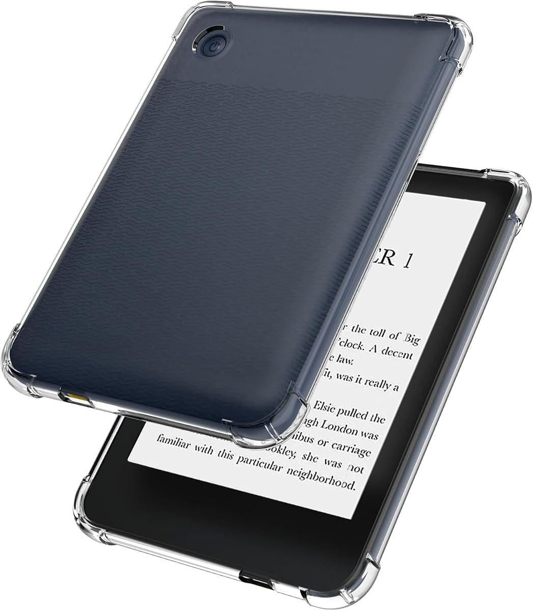 Aircawin for 6'' Kobo Clara Colour Case Clear,Slim Case for All-New Kobo Clara BW (N365) 2024/Clara Colour (N367) 2024/Clara 2E(N506) 2022,Shockproof Lightwheight Soft TPU Back Cover Shell-Clear