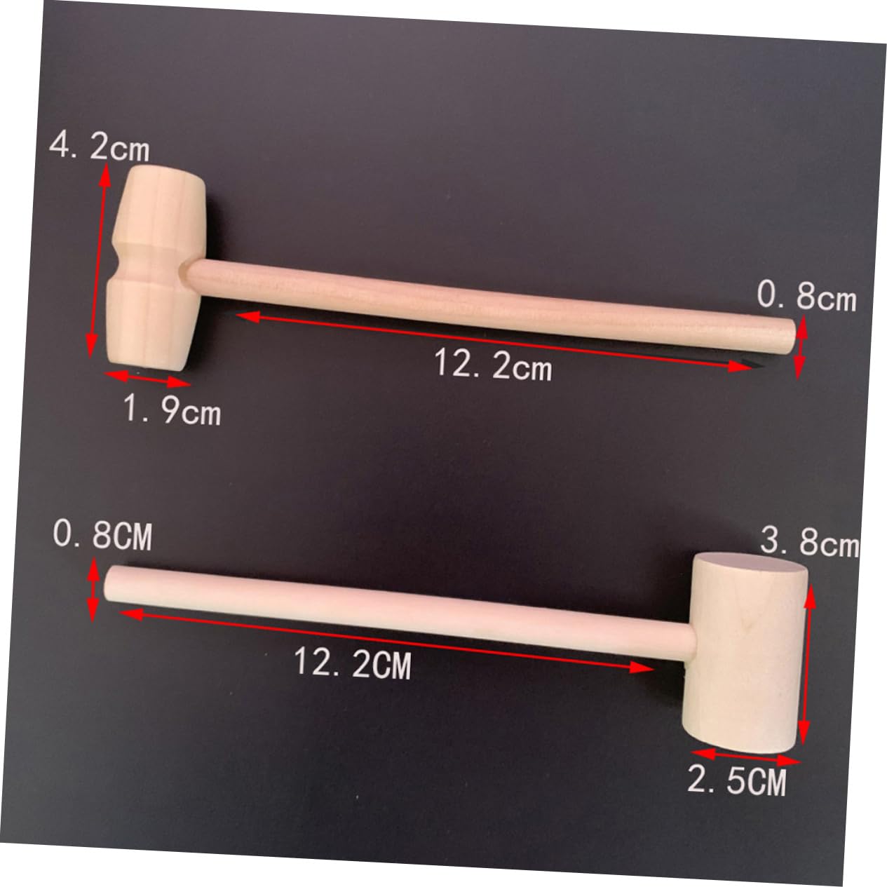 Toddmomy 20 Pcs Mini Wooden Hammer for Lightweight Smooth Surface for Cake Decoration and Educational Play Safe for Boys for Creative Fun