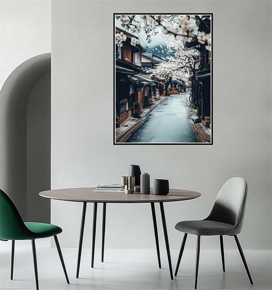 Pintar por Numeros Calle Japonesa, DIY Pintar por Numeros Adultos Paisaje 70x90 cm, Cuadros para Pintar por Numeros con Pinceles y Pinturas Acrílicas para Decoración del Hogar (Sin Marco) -YH1063
