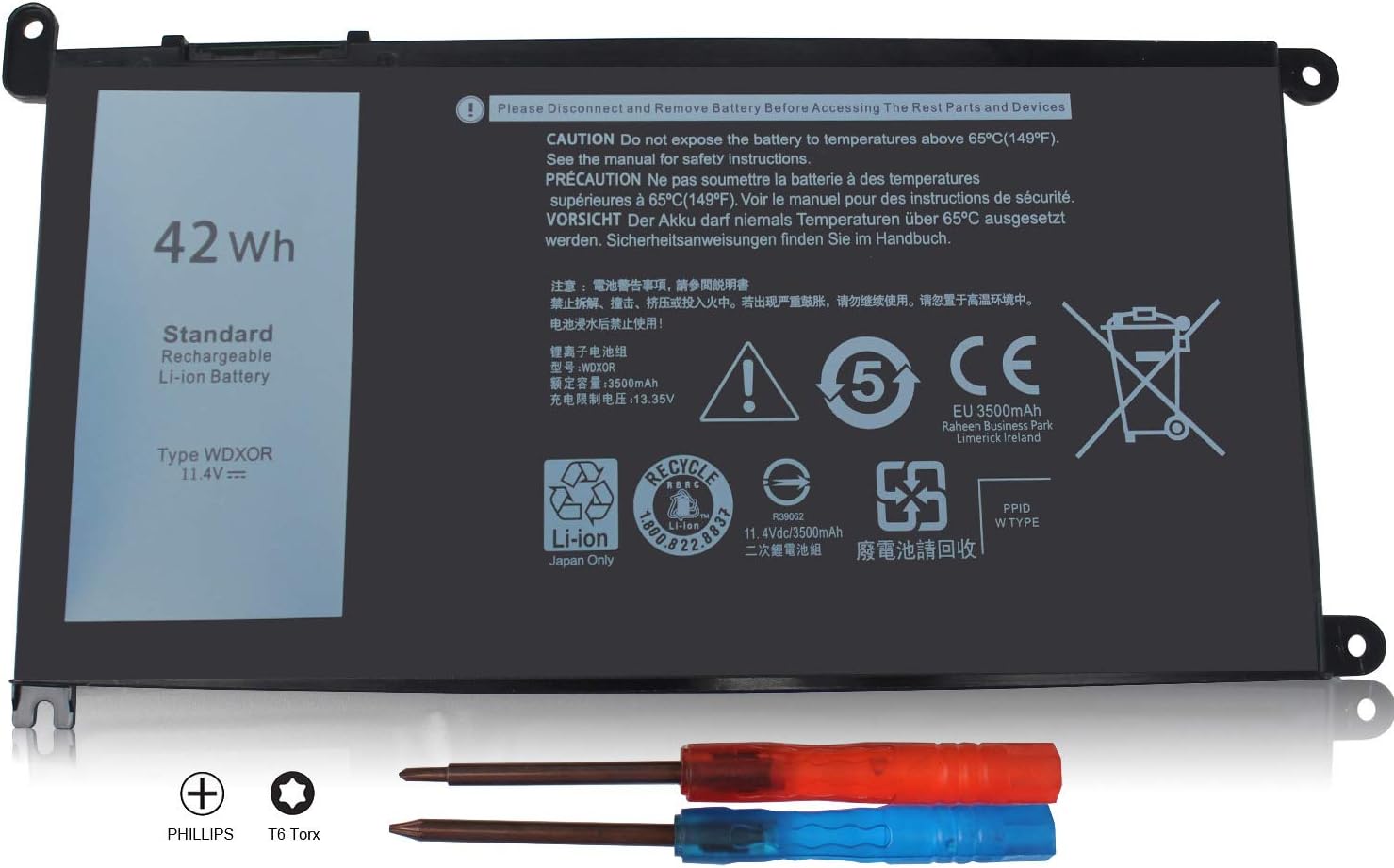 Buy Shareway Wdx0r Wdxor Replacement Laptop Battery Compatible With Dell Inspiron 13 5368 5378 5379 7368 7378 14 7460 15 5565 5568 5578 7560 7570 17 5765 5767 5770 Cymgm 3crh3 Fc92n P58f P69g001 Online In Indonesia B07g9crskn