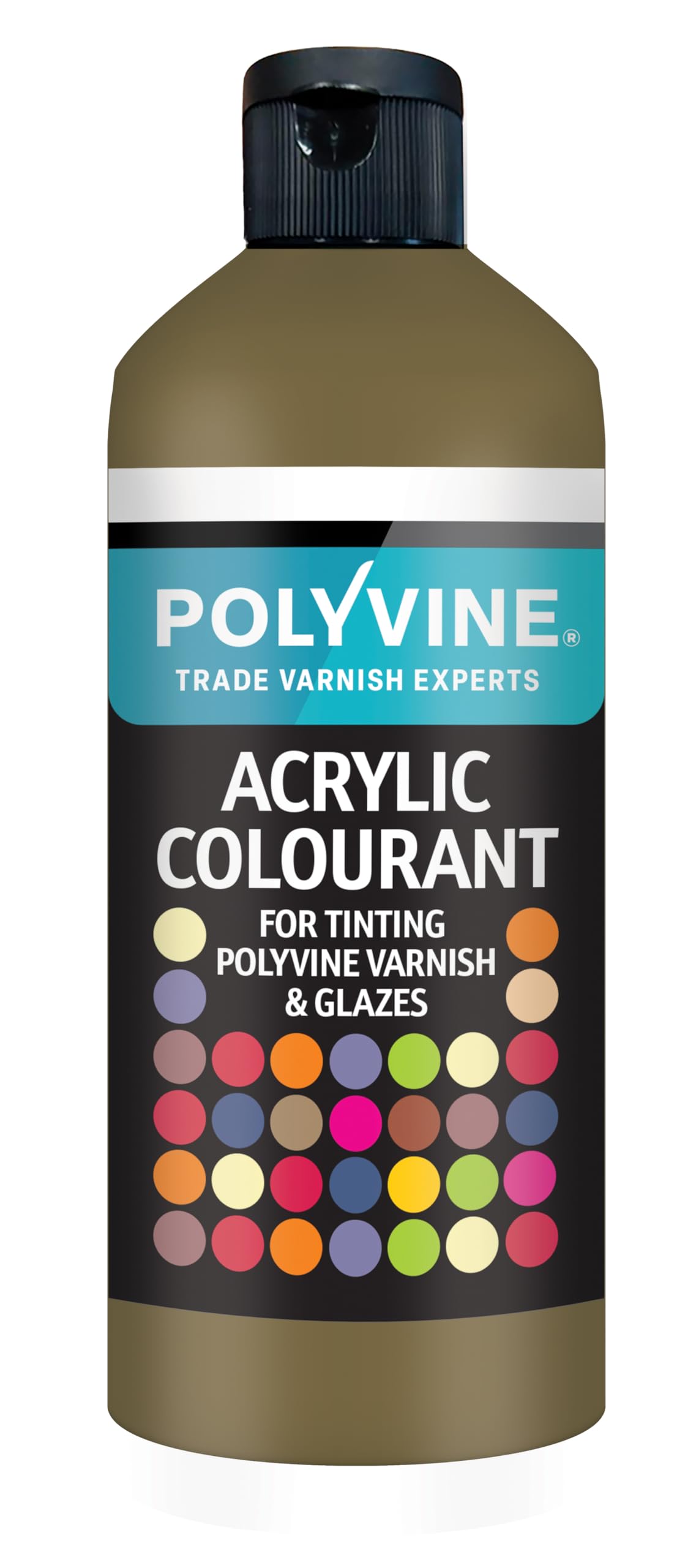 Polyvine for Tinting Water Based Products - Easy Blend, Dense Liquid Pigment Colour Additive for Paint, Varnish, Filler, Grout, Cement, Emulsion, Masonry Paint & More - Medium Oak, 500g